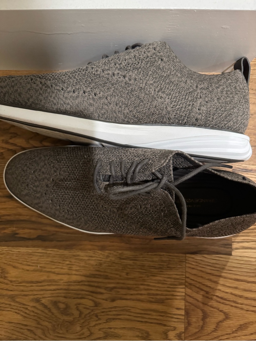 Cole Haan Men's Knit Slip-On Lace-Up Sneakers - Gray